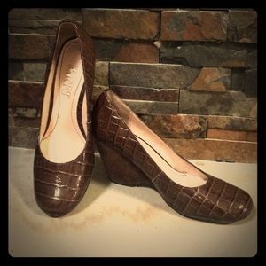 ❤️Franco Sarto Brown Leather & Suede Heels